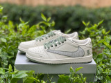 Authentic Travis Scott x Nike Air Jordan 1 x BURBRRRY White/Green
