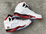Authentic Air Jordan 5 Fire Red “Black Tongue” 2025
