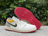 Authentic Air jordan 1 Low Premium Sail White/Yellow