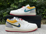 Authentic Air jordan 1 Low Premium Sail White/Yellow