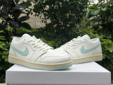 Authentic Air jordan 1 Low Sail lgloo White/Green