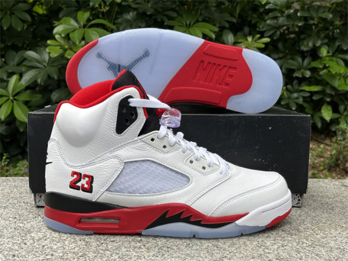 Authentic Air Jordan 5 Fire Red “Black Tongue” 2025