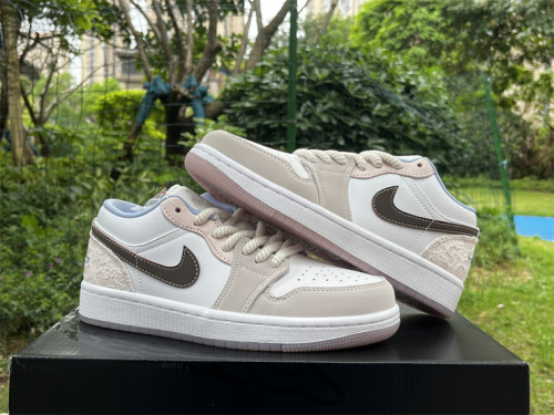 Authentic Air jordan 1 Low White/Pink