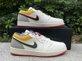 Authentic Air jordan 1 Low Premium Sail White/Yellow