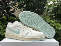 Authentic Air jordan 1 Low Sail lgloo White/Green