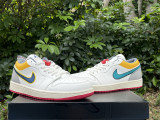 Authentic Air jordan 1 Low Premium Sail White/Yellow