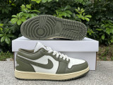 Authentic Air jordan 1 Low White/Green