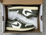 Authentic Air jordan 1 Low White/Green
