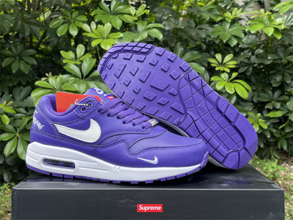Authentic Supreme x Nike Air Max 1 '87 White/Purple