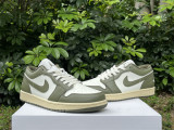 Authentic Air jordan 1 Low White/Green