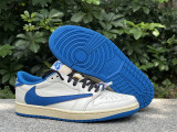 Authentic Travis Scott x fragment design x Air Jordan 1 Low OG Blue/White