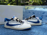 Authentic Travis Scott x fragment design x Air Jordan 1 Low OG Blue/White