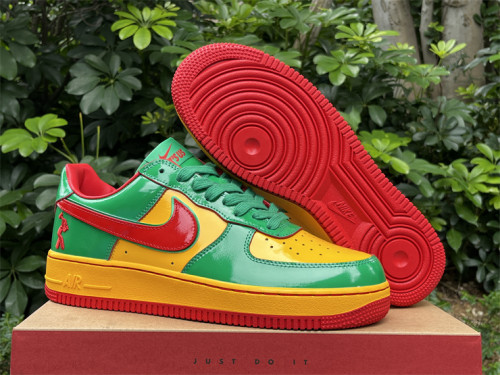 Authentic  Lil Yachty x Nike Air Force 1 Low Green Yellow-Red