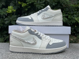 Authentic Air jordan 1 Low Beige White