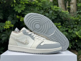 Authentic Air jordan 1 Low Beige White