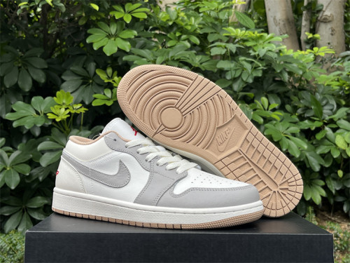 Authentic Air jordan 1 Low Sail Beige/Grey