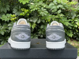 Authentic Air Jordan 1 Low White/Grey