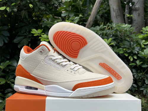 Authentic Air Jordan 3 Retro TEX Fossil Starfsh Beige/Orange