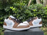 Authentic Air jordan 1 Low White/Brown