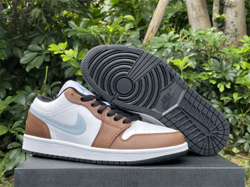 Authentic Air jordan 1 Low White/Brown