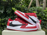 Authentic Travis Scott x Air Jordan 1 Low White Red