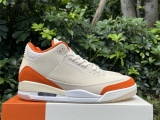 Authentic Air Jordan 3 Retro TEX Fossil Starfsh Beige/Orange