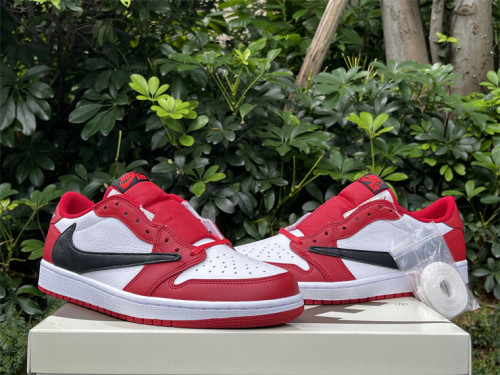 Authentic Travis Scott x Air Jordan 1 Low White Red