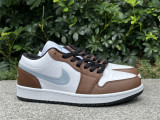 Authentic Air jordan 1 Low White/Brown