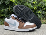 Authentic Air jordan 1 Low White/Brown