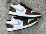 Authentic Air jordan 1 Low White/Brown