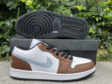 Authentic Air jordan 1 Low White/Brown