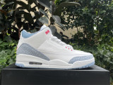 Authentic Air Jordan 3 Retro White Blue