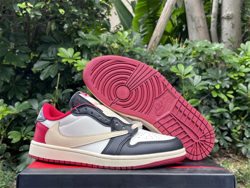 Authentic Travis Scott x Air Jordan 1 Low White/Black/Red