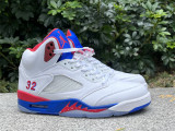 Authentic Air Jordan 5  White/Blue/Red