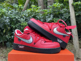 Authentic OFF-WHITE x Nike Air Force 1 Low Red