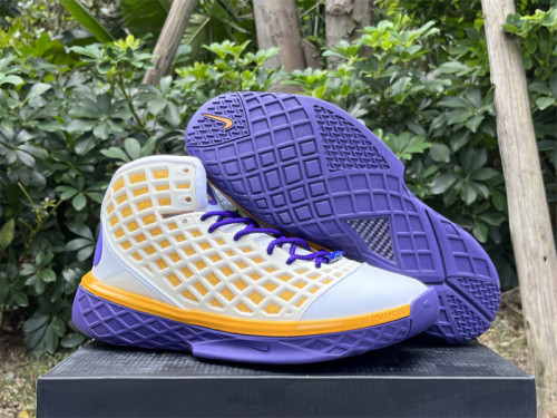 Authentic Nike Zoom Kobe 3 White/Yellow/Purple