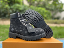 Authentic Timberland x LOUIS VUIT*TON Boots Black Flower
