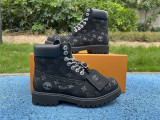 Authentic Timberland x LOUIS VUIT*TON Boots Black Flower
