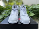 Authentic Air Jordan 5 retro metallic white