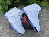Authentic Air Jordan 5 retro metallic white
