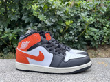 Authentic Nike Air Jordan 1 Mid Black/White/Orange