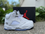 Authentic Air Jordan 5 retro metallic white