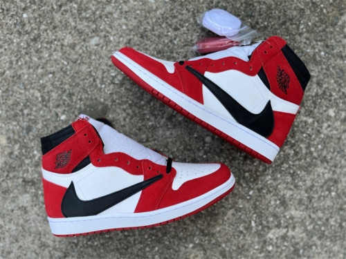 Authentic Travis Scott x Air Jordan 1 High Og Ts Sp White/Red
