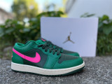 Authentic Air Jordan 1 Low Malachite/Fir-Pink Blast-Coconut Milk