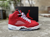 Authentic  Air Jordan 5 Retro White/Red