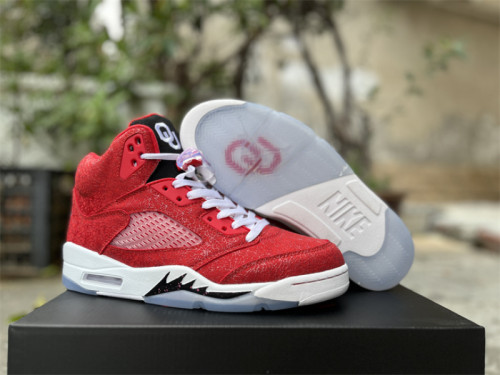 Authentic  Air Jordan 5 Retro White/Red