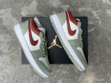 Authentic Air Jordan 1 Low Green/Red