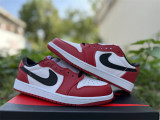 Authentic Air Jordan 1 RETRO LOW OG “Black Muslin Varsity Red”