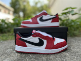 Authentic Air Jordan 1 RETRO LOW OG “Black Muslin Varsity Red”