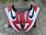 Authentic Air Jordan 1 RETRO LOW OG “Black Muslin Varsity Red”